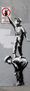 Poster, Affisch Banksy - Grafitti Is A Crime, (53 x 158 cm)