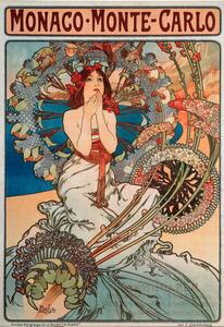 Mucha, Alphonse Marie - Konsttryck The railway line Monaco, (26.7 x 40 cm)