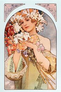 Mucha, Alphonse Marie - Konsttryck Poster “The flower”, (26.7 x 40 cm)