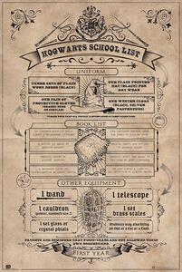 Poster, Affisch Harry Potter - Hogwarts skollista, (61 x 91.5 cm)