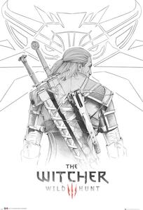 Poster, Affisch The Witcher - Geralt Sketch, (61 x 91.5 cm)