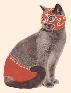 Bodart, Florent - Konsttryck Cat Wrestler, (30 x 40 cm)