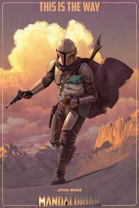 Poster, Affisch Star Wars: The Mandalorian - On The Run, (61 x 91.5 cm)