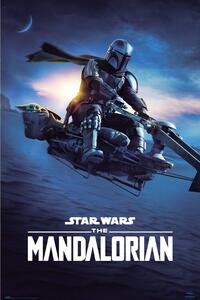 Poster, Affisch Star Wars: The Mandalorian - Speeder Bike 2