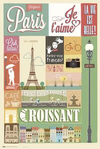 Poster, Affisch Paris - Collage, (61 x 91.5 cm)