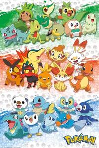 Poster, Affisch Pokemon - First Partners, (61 x 91.5 cm)