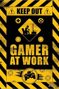 Poster, Affisch Keep Out! - Gamer at Work, (61 x 91.5 cm)
