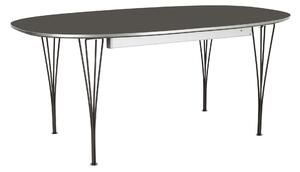 Fritz Hansen - Superellips Utdragbart B620 – 170–270x100 cm Grey Bromo/Black - Matbord - Bruno Mathsson - Grå - Metall/Trä