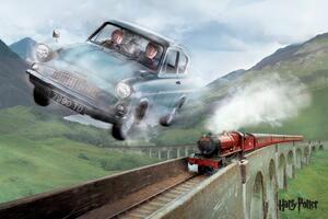 Konsttryck Harry Potter - Flying Ford Anglia, (40 x 26.7 cm)