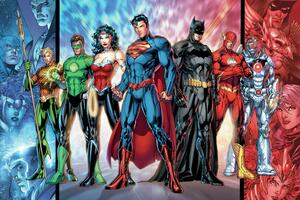 Konsttryck Justice League - United, (40 x 26.7 cm)