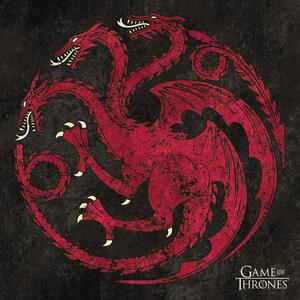 Konsttryck Game of Thrones - Targaryen sigil, (40 x 40 cm)