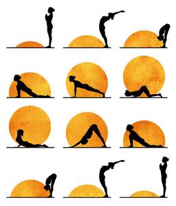 Poster, Affisch Kubistika - Yoga sun, (40 x 60 cm)