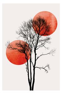 Poster, Affisch Kubistika - Sun and moon hiding, (40 x 60 cm)