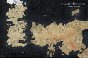 Poster, Affisch Game of Thrones - Westeros Map, (91.5 x 61 cm)
