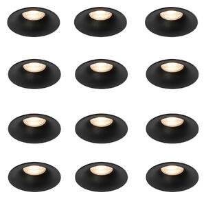 Set med 12 infällda spotlights svart GU10 50 mm - Gijs