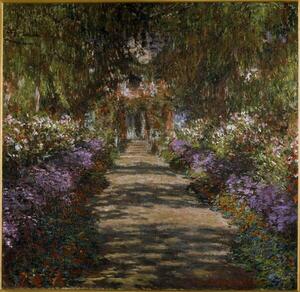 Monet, Claude - Konsttryck Allee in the garden of Giverny, (40 x 40 cm)