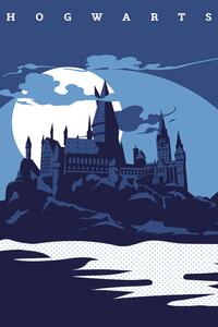 Konsttryck Harry Potter - Hogwarts, (26.7 x 40 cm)