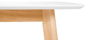 Matbord Vit 120/155 x 80 cm Utdragbart Droppe Löv Träben Skandinavisk Minimalistisk Beliani