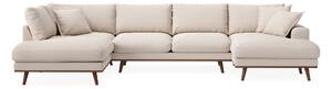 Copenhagen Premium 5-sits Vänstervänd U-formad Djup Soffa med Divan och Schäslong i Bouclé - Ljusbeige