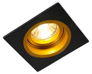 Smart infälld fläck svart med fyrkant i guld inkl Wifi GU10 - Chuck