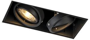 Infälld spotlight svart roterbar och lutbar trimlös 2-ljus - Oneon 2