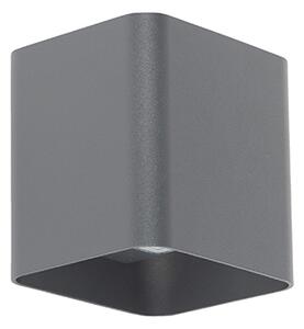 Modern vägglampa mörkgrå inkl LED IP54 fyrkantig - Evi