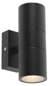 Smart utomhusvägglampa svart IP44 inkl. 2 WiFi GU10 - Duo
