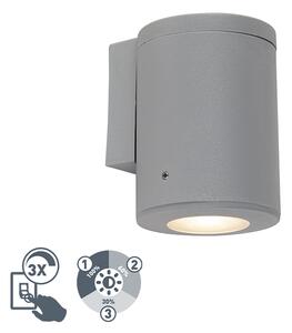 Vägglampa grå IP55 inkl. 1 x GU10 3-stegs dimbar - Franca