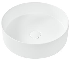 Tvättställ för Bänkskiva Mattbeige Keramik 40 cm Rund Modern Minimalistisk Handfat Badrum Toalett Beliani