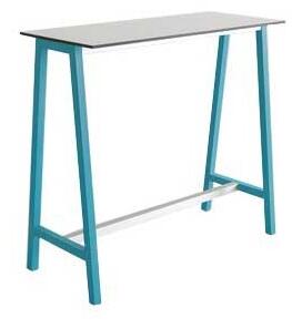 Barbord Step 180x50 cm, höjd 110 cm, 3 färger bordsskiva, 9 färger stativ
