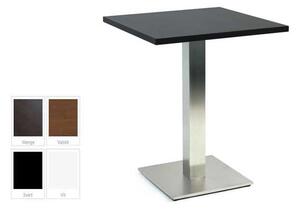 Flat kvadrat komplett bord i borstat stål, 60 x 60 cm