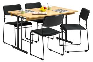 Bord Dinner Style med ram 120x70 cm bordsskiva i ek svart stativ + 4 st Nice stolar