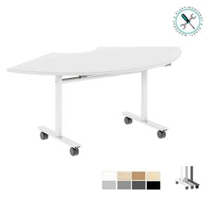 Fällbart bord, 1/3-delscirkel, höjd 74 cm, 190x95 cm, flera färger på stativet och bordsskivan