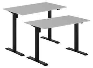 Höj- & sänkbart elskrivbord, svart stativ, grå bordsskiva, 120x70 cm
