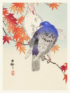 Bildreproduktion Two Pigeons (Japandi Vintage) - Ohara Koson, (30 x 40 cm)