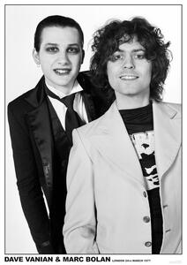 Poster, Affisch The Damned & Marc Bolan - 1977, (59.4 x 84 cm)