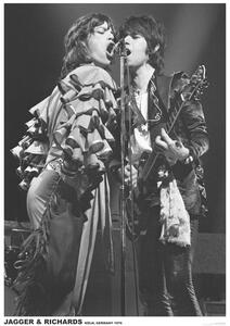 Poster, Affisch Rolling Stones - Mick Jagger & Keith Richards, Germany 76, (59.4 x 84 cm)
