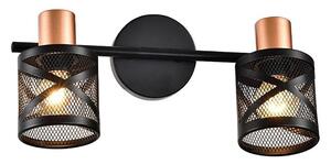 Prezent 75468 - Väggspotlight ANTARES 2xE14/40W/230V svart/koppar