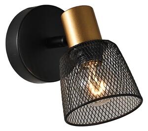 Prezent 75470 - Väggspotlight DAYTONA 1xE14/40W/230V svart/guld