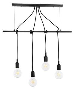 ONLI - Ljuskrona med textilsladd WIRE 4xE27/15W/230V svart