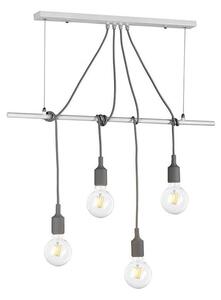 ONLI - Ljuskrona med textilsladd WIRE 4xE27/15W/230V grå/vit