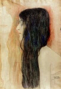 Klimt, Gustav - Konsttryck Girl with Long Hair, (26.7 x 40 cm)