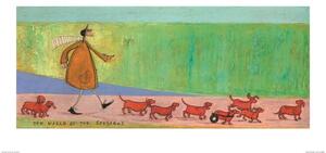 Konsttryck Sam Toft - The March of the Sausages
