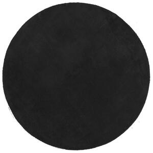 Mjuk matta HUARTE med kort lugg tvättbar svart Ø 80 cm