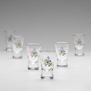 Kit 6x likörglas med bukettmotiv nr. 3