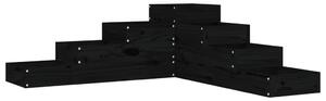 Odlingslåda 4 nivåer 106x104,5x36 cm svart massiv furu