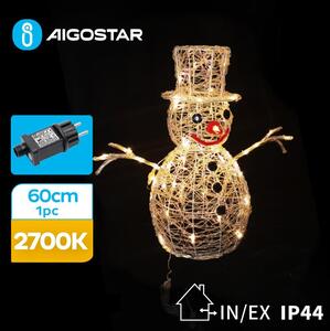 Aigostar-LED juldekoration för utomhusbruk LED/3,6W/31/230V 2700K 60cm IP44 snögubbe