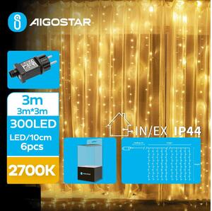 Aigostar - LED julkedja för utomhusbruk 300xLED/8 funktioner 6x3m IP44 varm vit