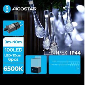 Aigostar - LED dekorativ utomhusslinga 100xLED/8 funktioner 13m IP44 kall vit
