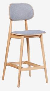 Wood Furniture - Barstol Lula Soft , ek, 66 cm, ljusgrå - Brun - Barstolar & pallar - Från Homeroom